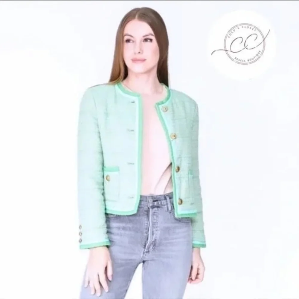 J.CREW Mint Green Tweed Blazer - Size 2